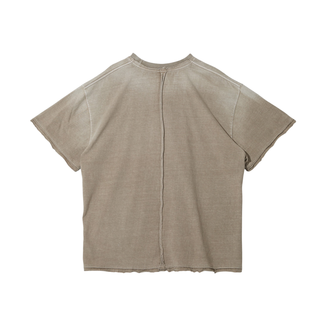 언더마이카 무.113 콤비 로우 엣지 워시드 티셔츠 베이지(Undermycar Mu.113 Combi Raw Edge Washed T-Shirts Beige) - 2