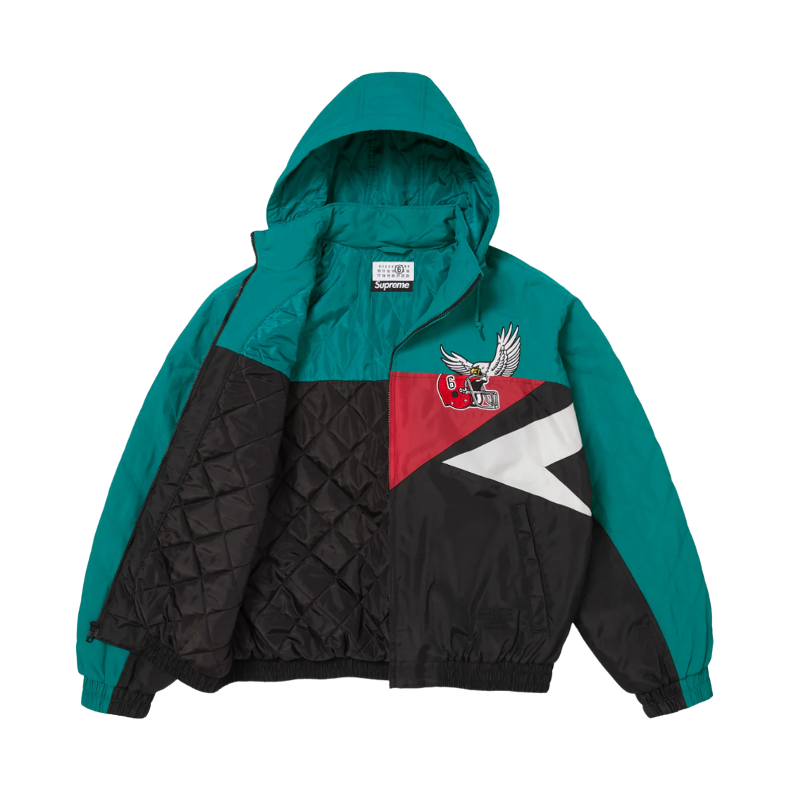 슈프림 x MM6 메종 마르지엘라 스플릿 스타디움 자켓 블랙 - 26SS(Supreme x MM6 Maison Margiela Split Stadium Jacket Black - 26SS) - 2