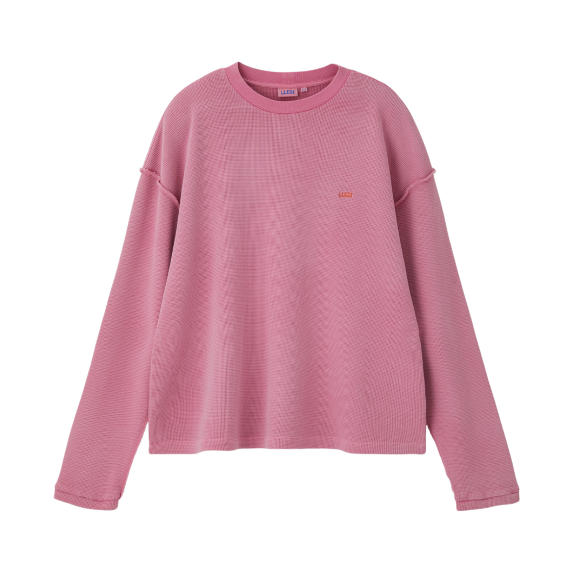 LL25WJLS003PK LLEGE Oversized Llege Logo Waffle T-Shirt Pink