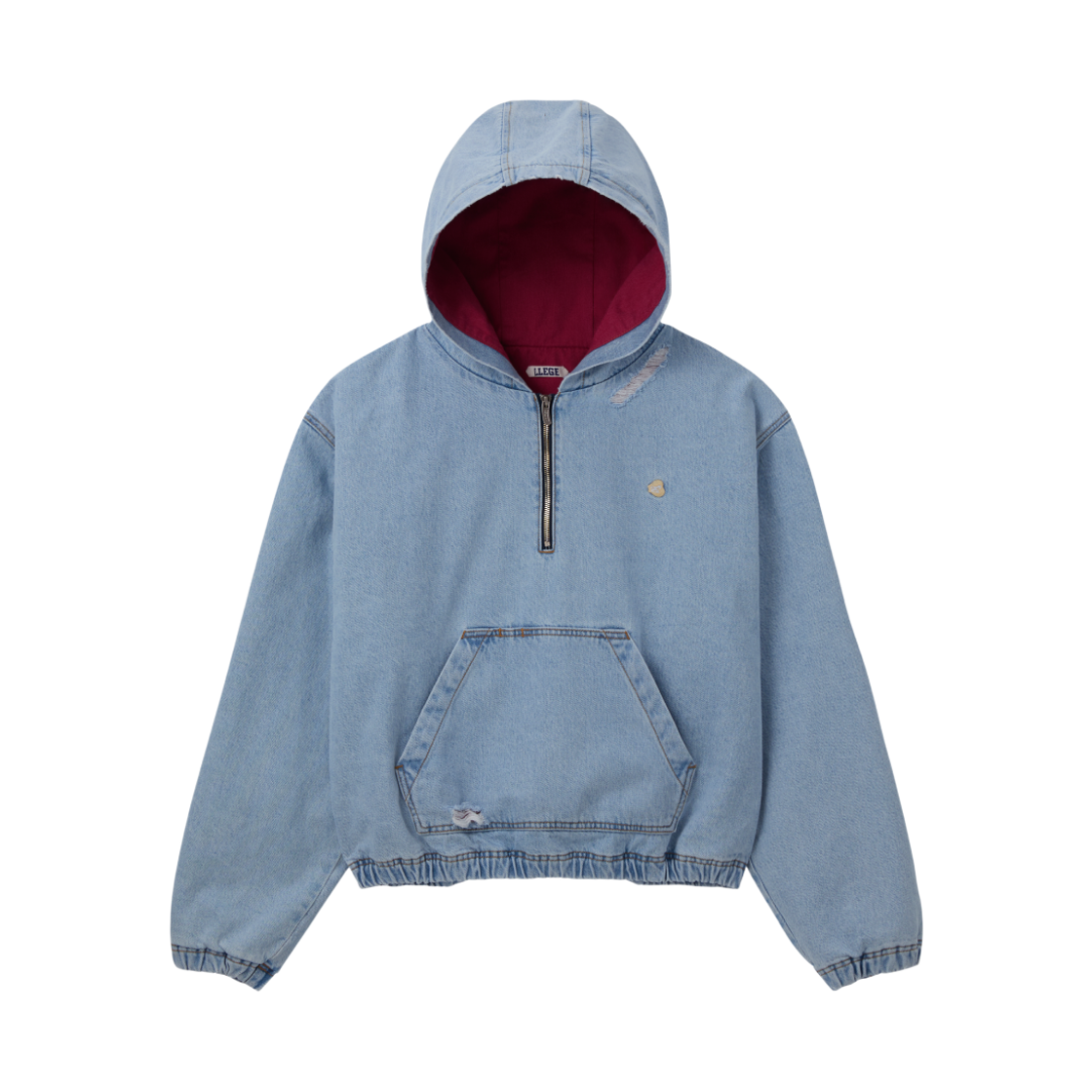 LL25WDJP003LB LLEGE Destroyed Denim Anorak Light Blue