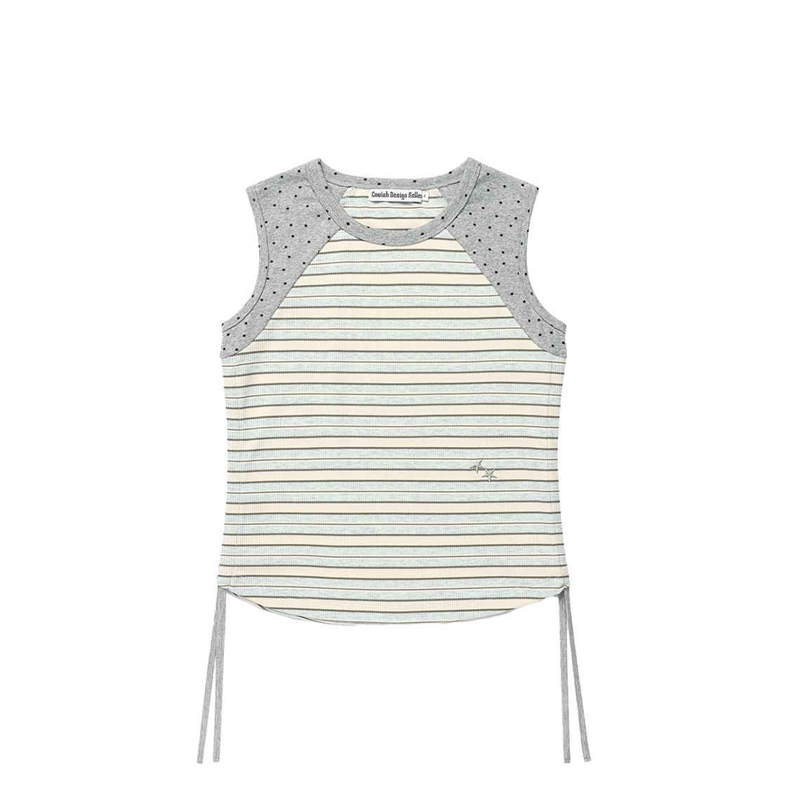 카비시 멀티 스트라이프 슬리브리스 블루(CAVISH Multi Stripe Sleeveless Blue)
