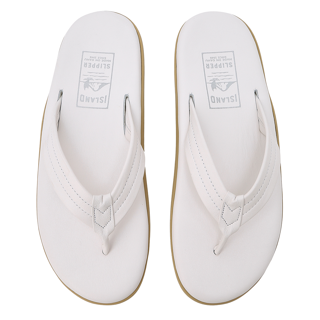 아일랜드 슬리퍼 남여공용 흰색 클래식 레더 Y 슬라이드(Island Slipper Unisex White Classic Leather Y-Slide) - 5