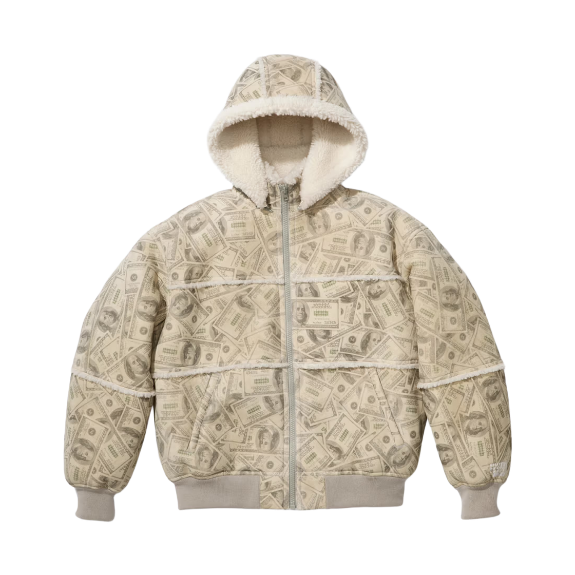 슈프림 x MM6 메종 마르지엘라 후드 셔링 봄버 자켓 머니 - 26SS(Supreme x MM6 Maison Margiela Hooded Shearling Bomber Jacket Money - 26SS) - 1