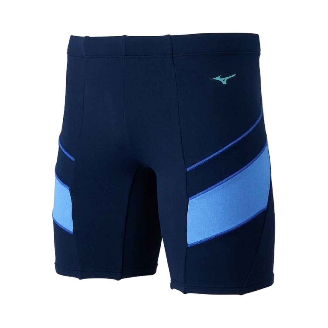 미즈노 소프트 앤 라이트 아쿠아 피트니스 3D 컵 하프 스패츠 네이비 블루(Mizuno Soft and Light Aqua Fitness Half Spats with 3D Cups Navy Blue) - 1