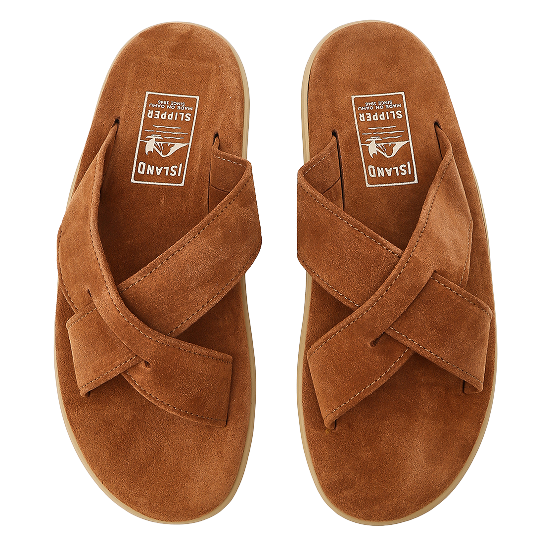아일랜드 슬리퍼 남여공용 캐멀 레더 X 슬라이드(Island Slipper Unisex Camel Leather X-Slide) - 5