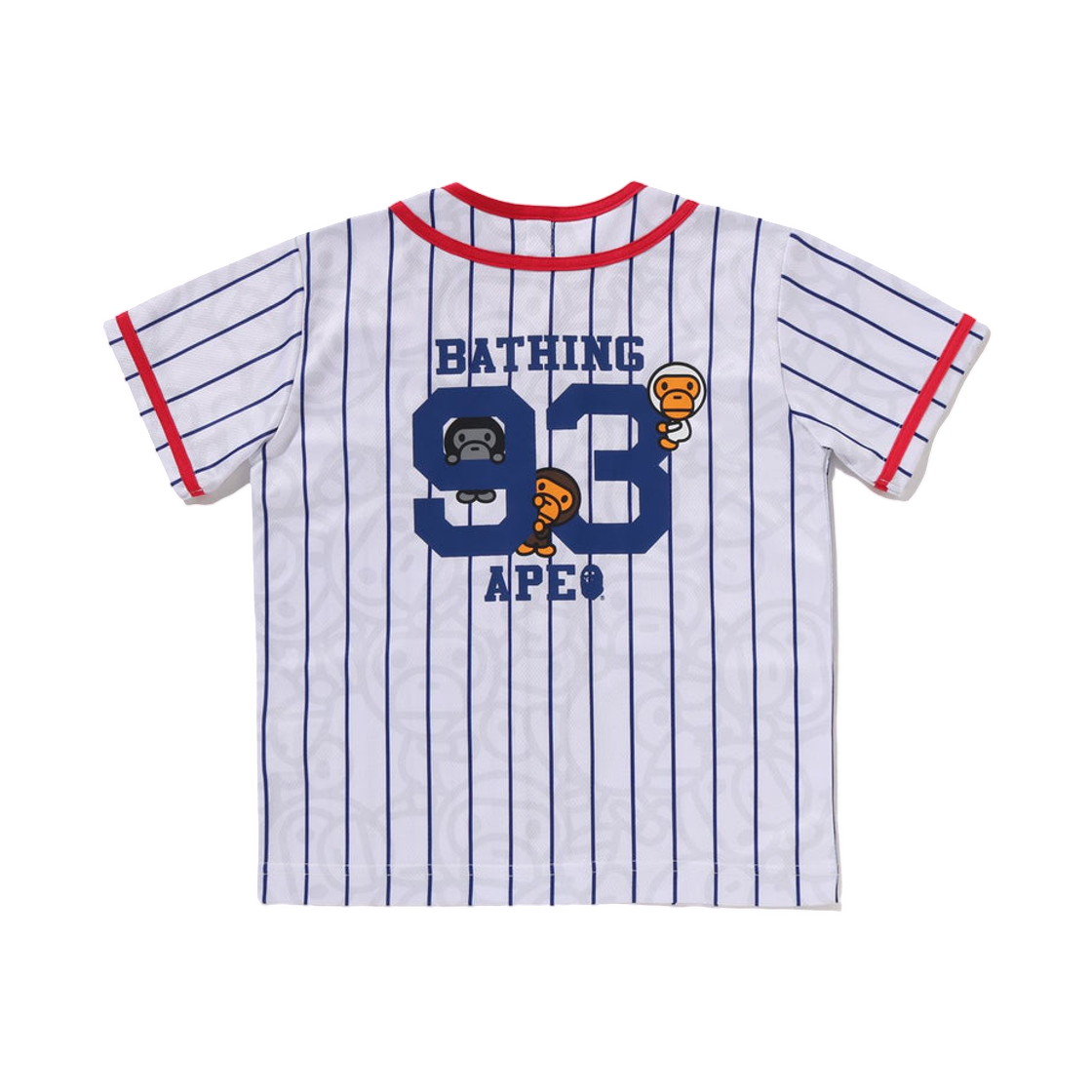 (키즈) 베이프 올 베이비 마일로 스트라이프 마일로 베이스볼 셔츠 화이트((Kids) BAPE All Baby Milo Stripe Milo Baseball Shirt White) - 2