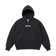 Supreme x MM6 Maison Margiela Box Logo Zip Up Hooded Sweatshirt Black - 26SS