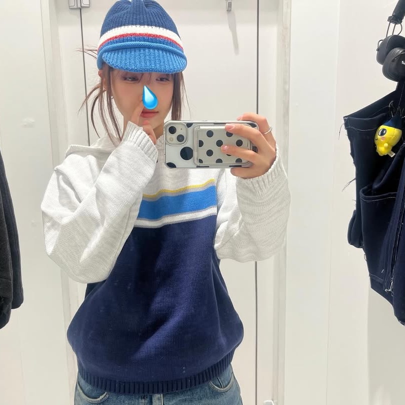 SPORT CHAMBER SC Glide Knit Cap NAVY 착용 스타일 - 2