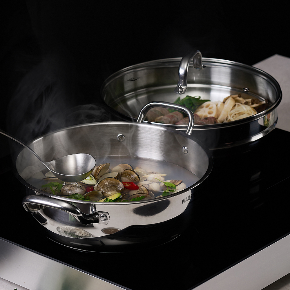 바겐슈타이거 스텐 멀티 2단 스팀팟 32cm 찜기 냄비 찜냄비(WAGENSTEIGER Stainless Multi 2-Tier Steamer Pot 32cm) - 5