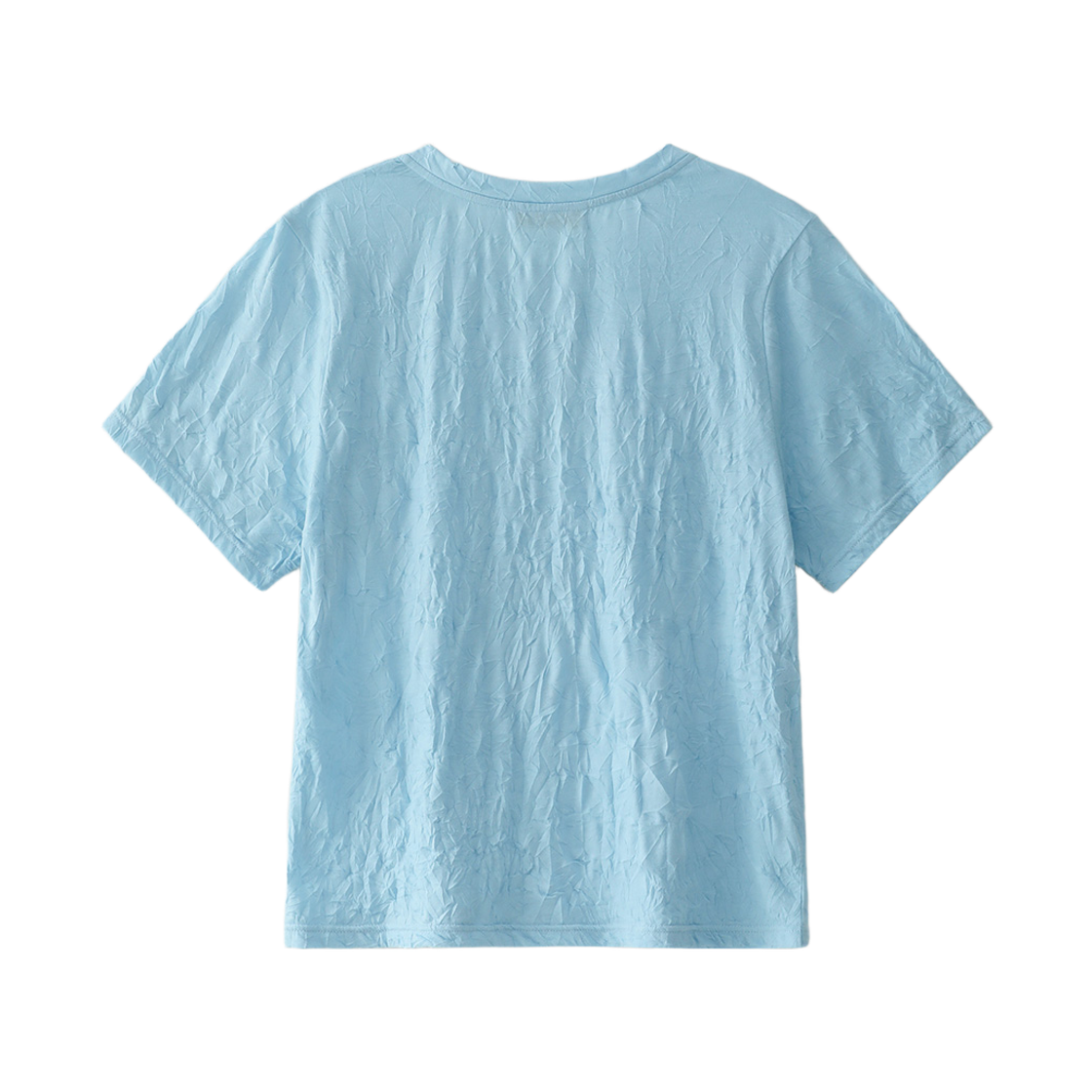 블루 선플라워 텍스쳐 헨리넥 반팔티셔츠 블루(Blue Sunflower Texture Henley Half Tee Blue) - 3