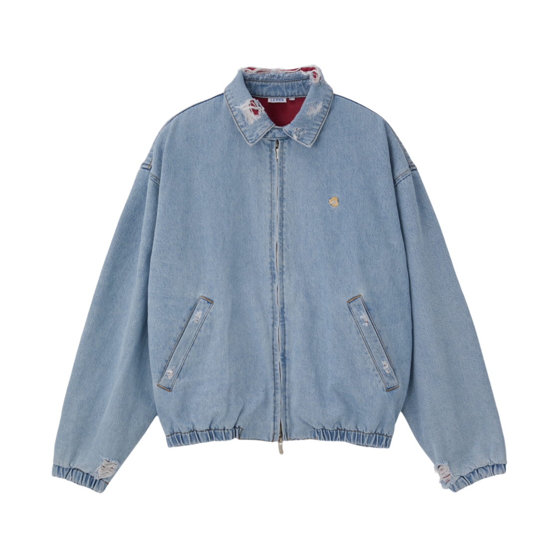 LL25WDJP001LB LLEGE Destroyed Denim Harrington Light Blue