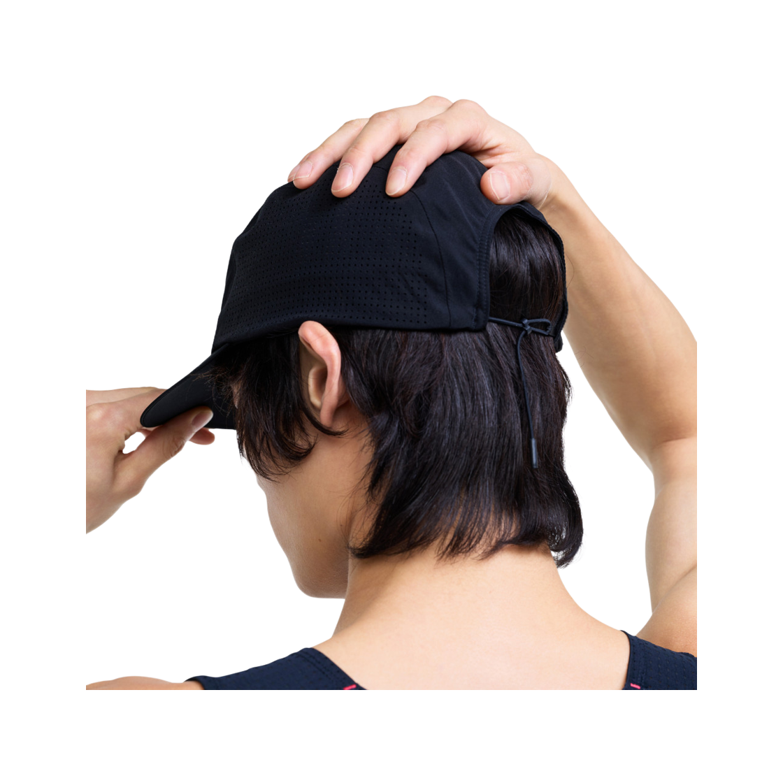 프로-스펙스 경량 심리스 타공 러닝캡 블랙(PRO-SPECS Lightweight Seamless Perforated Running Cap Black) - 3