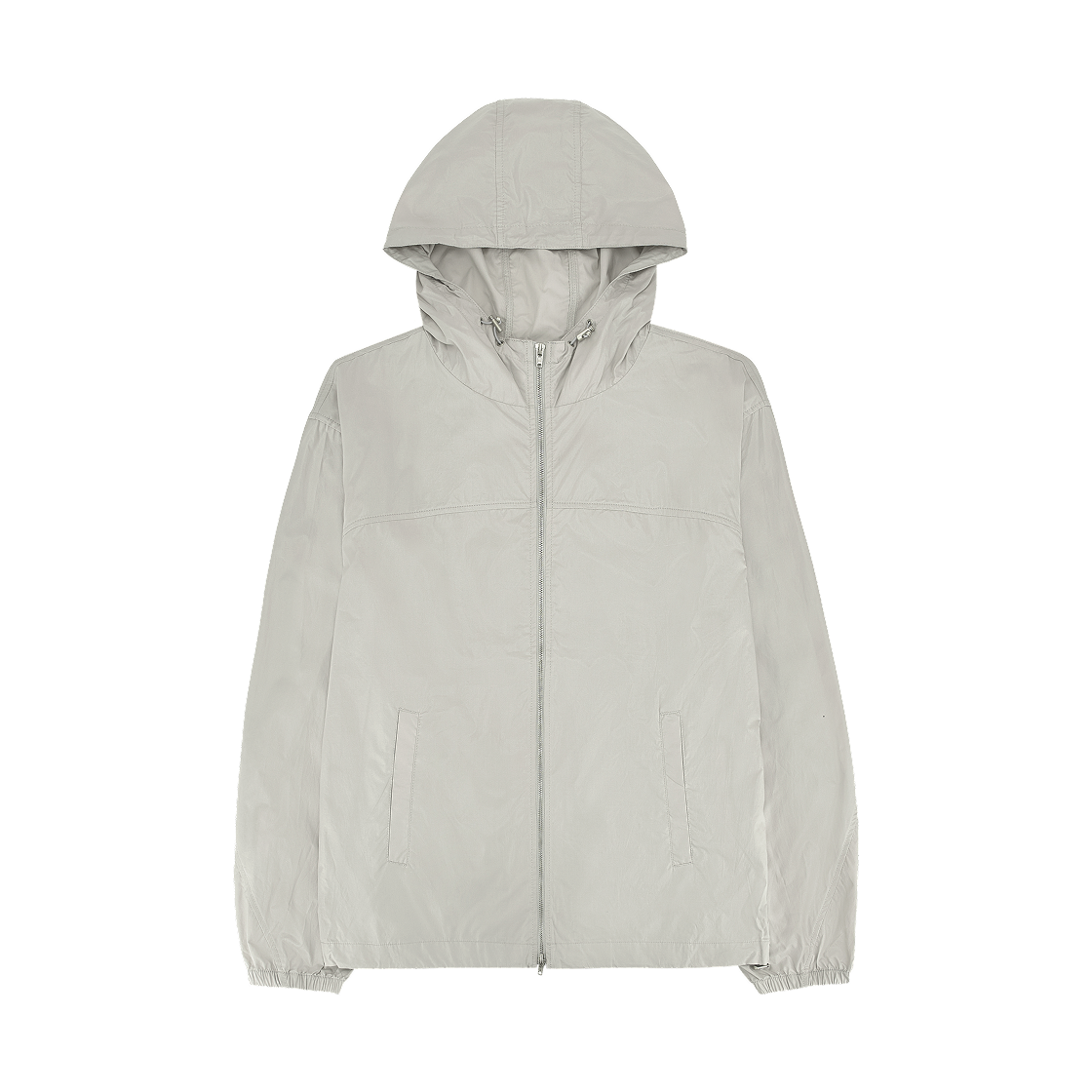 마뗑킴 마뗑 하이 넥 후디 코팅 점퍼 라이트 그레이(Matin Kim Matin High Neck Hoody Coating Jumper Light Grey)