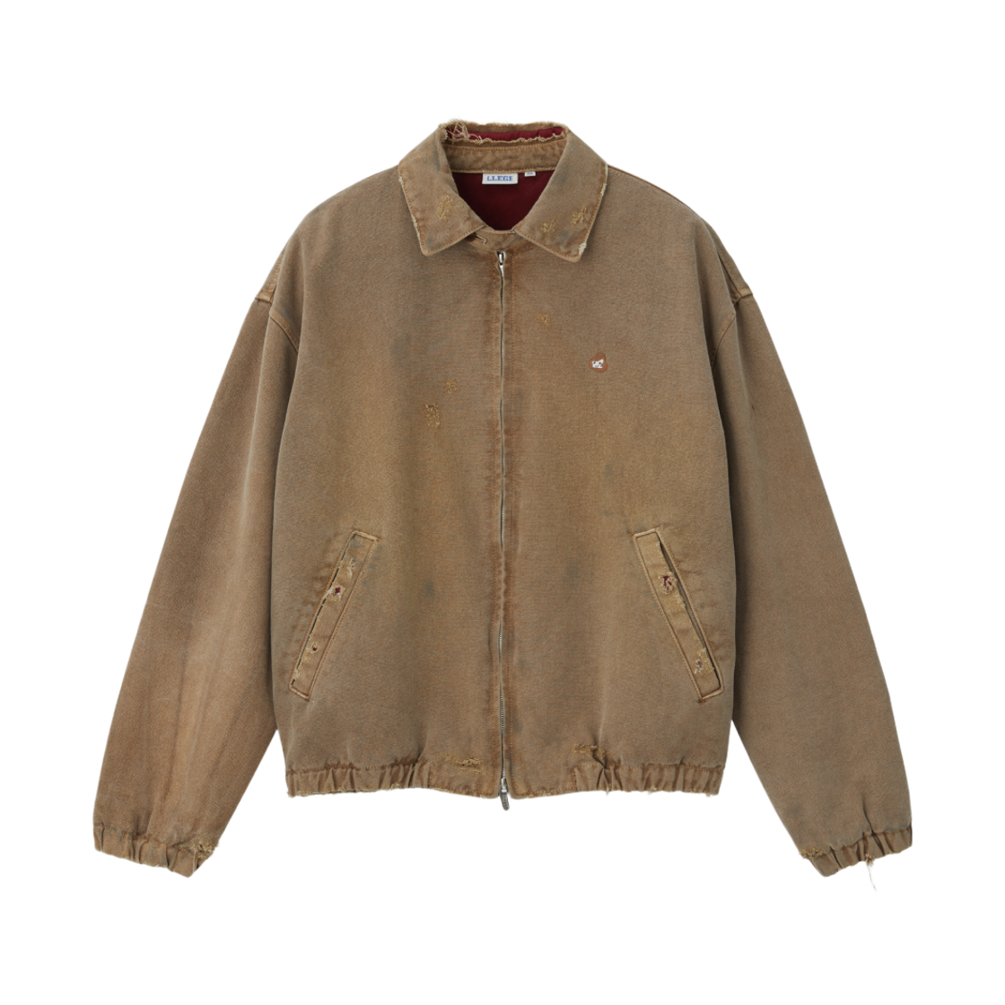 LL25WDJP002BE LLEGE Destroyed Denim Harrington Beige
