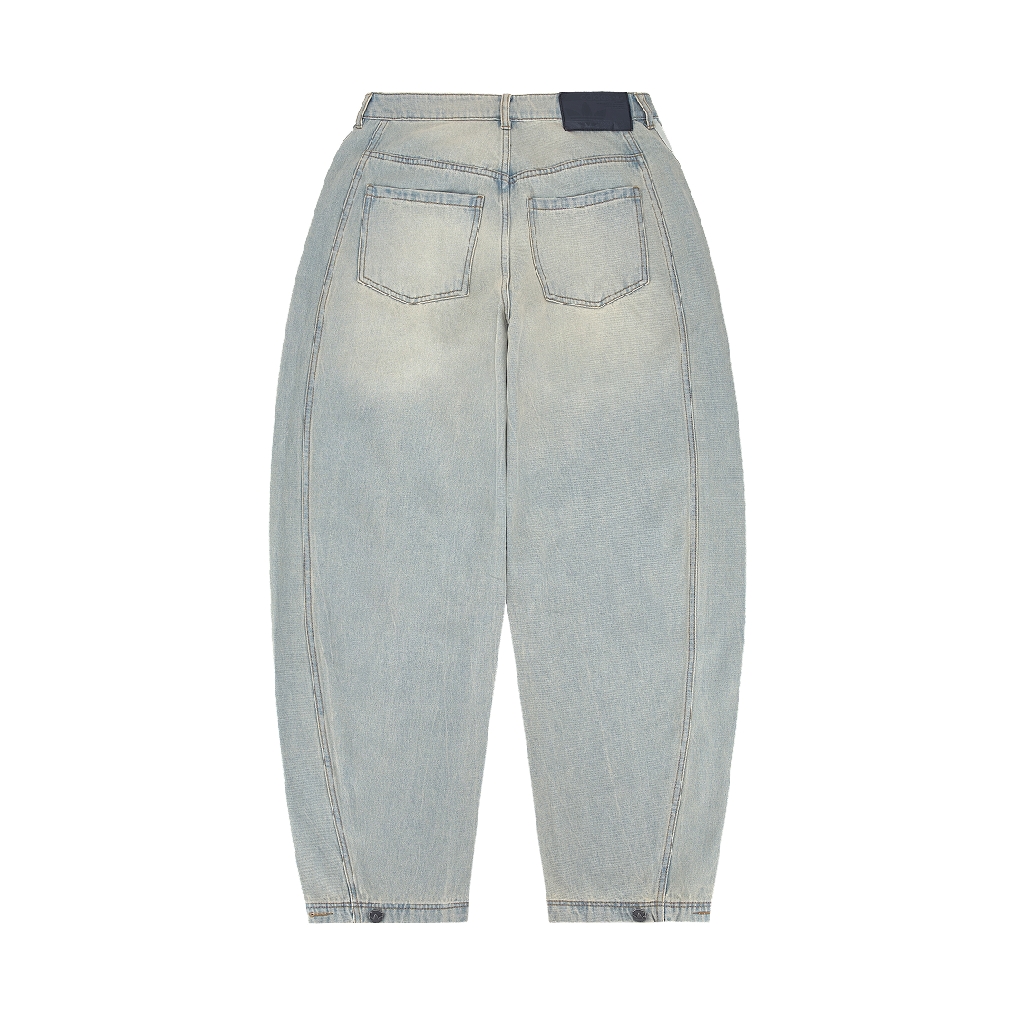 (W) 아디다스 아딜레늄 시즌 3 바나나 피티드 워시드 데님 팬츠 블루 - US 사이즈((W) Adidas Adilenium Season 3 Banana Fitted Washed Denim Pants Blue - US Sizing) - 2