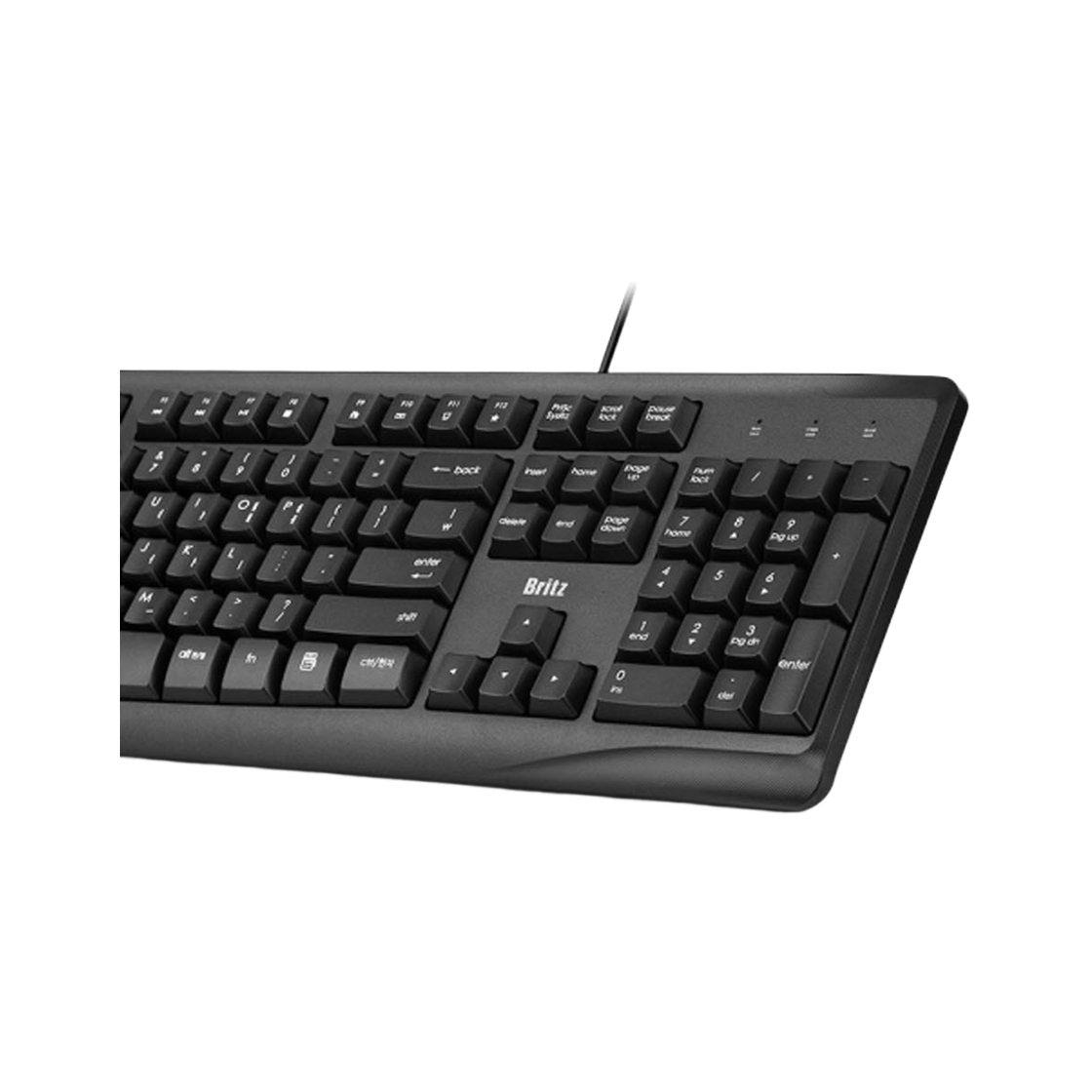 브리츠 유선 키보드 BK100 사무실 PC 컴퓨터용 멤브레인(Britz BK100 Wired Membrane Keyboard for Office (Full-size 104 Keys)) - 2
