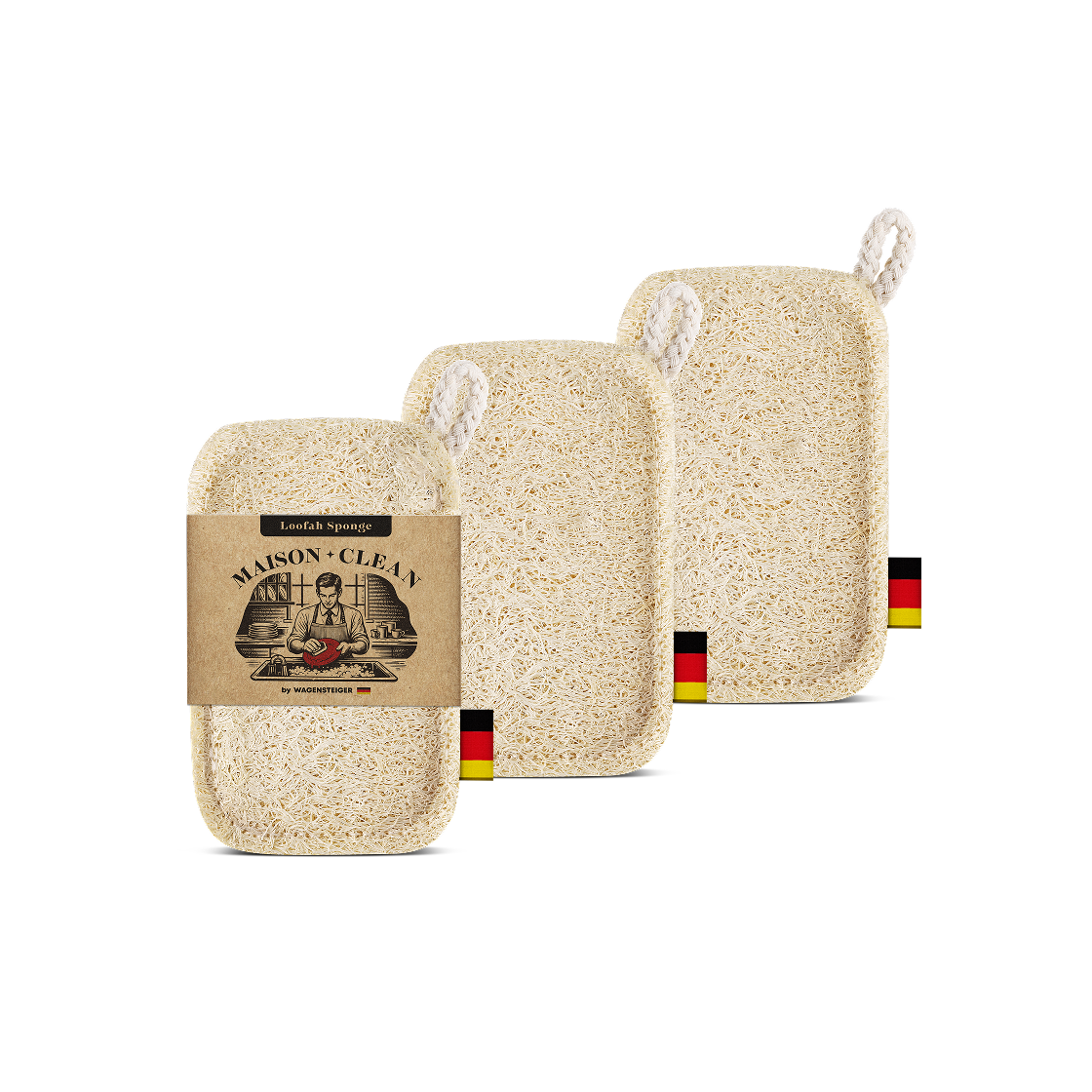 바겐슈타이거 메종클린 루파 스폰지 천연수세미 3P(WAGENSTEIGER Maison Clean Natural Luffa Sponge 3P SET)
