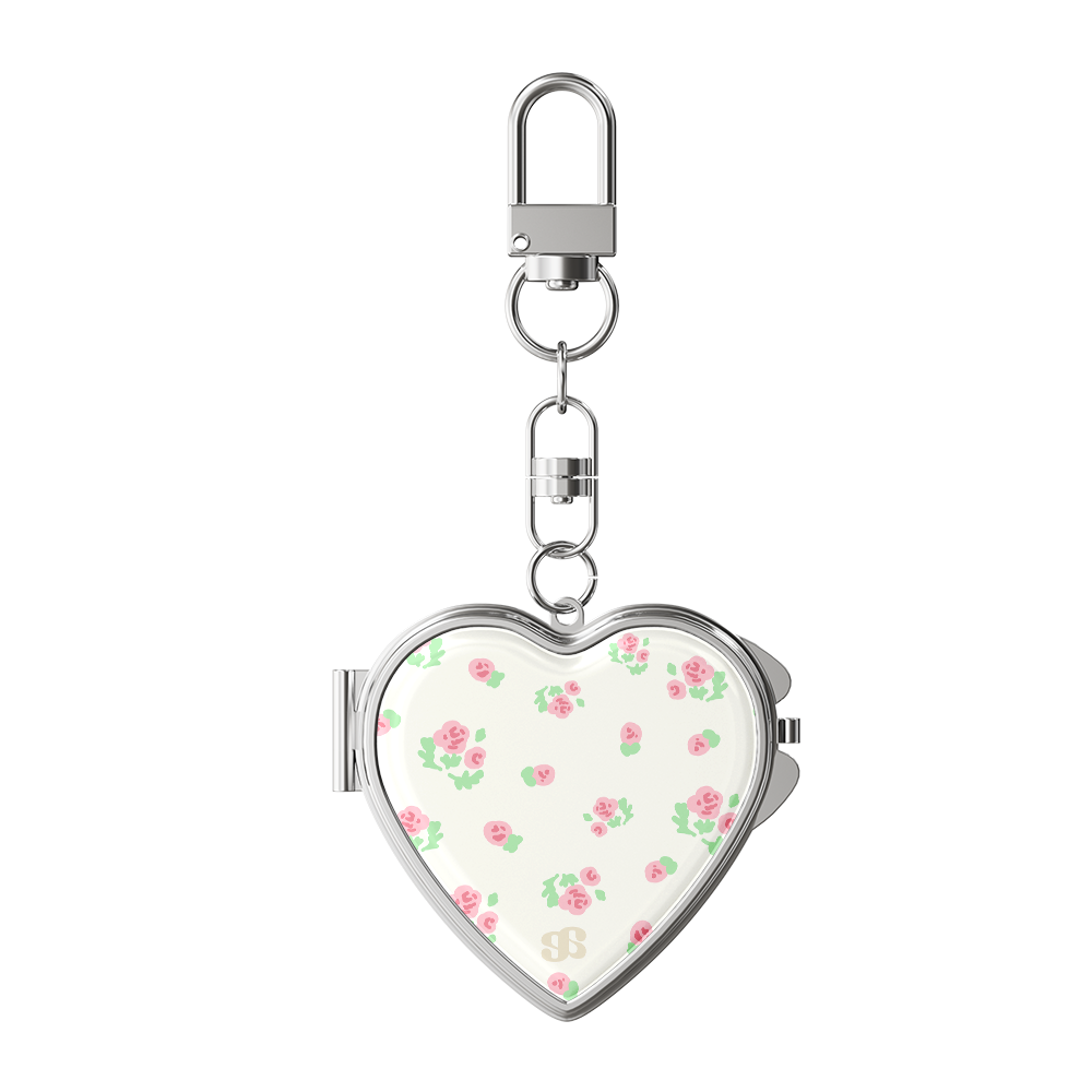 어프어프 리틀가든 크림(하트 거울키링)(earpearp Little Garden Cream Heart Mirror Keyring)