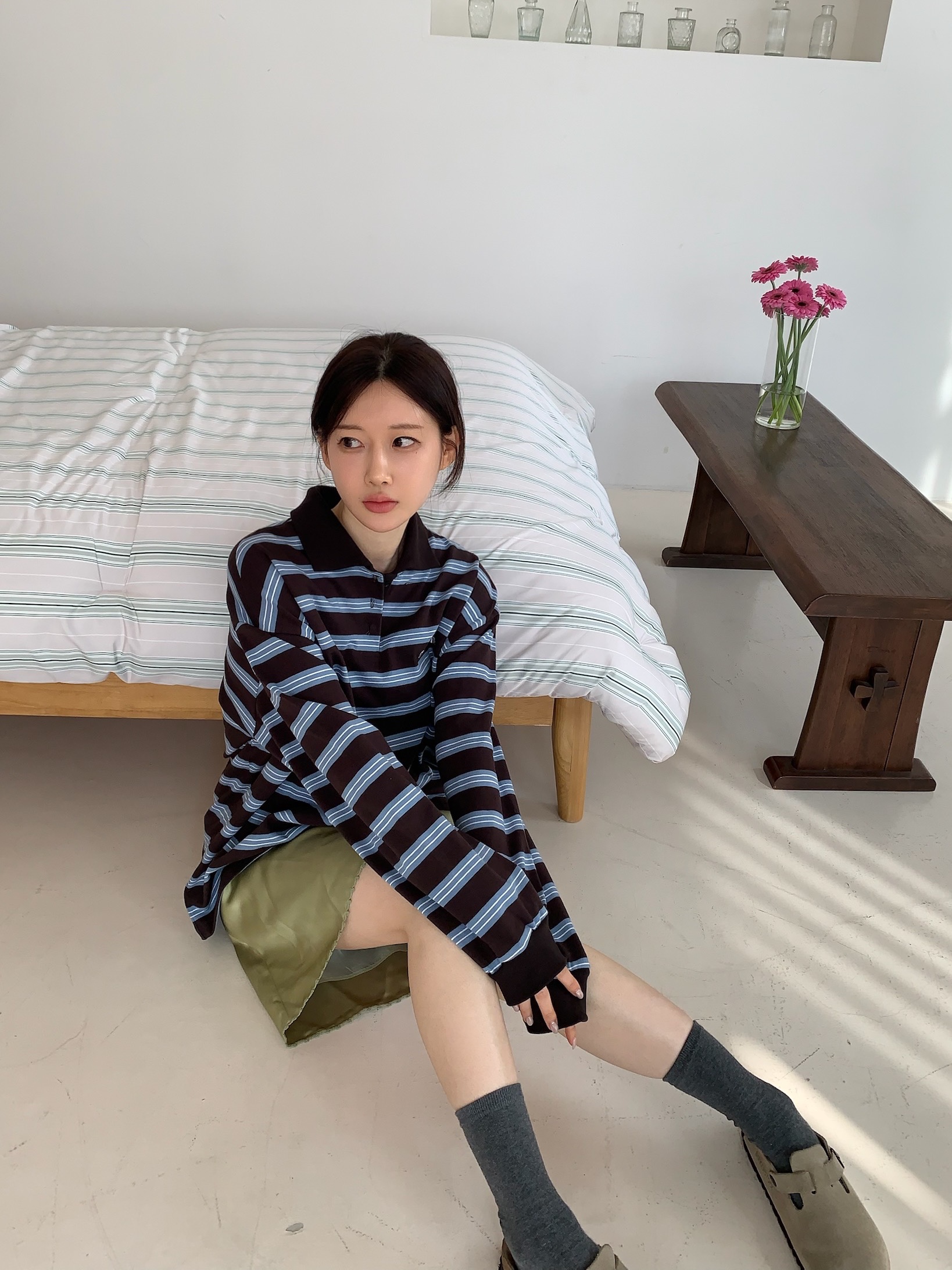 Birkenstock Boston Soft Footbed Taupe - Narrow 착용 스타일