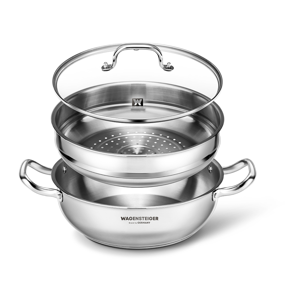 바겐슈타이거 스텐 멀티 2단 스팀팟 32cm 찜기 냄비 찜냄비(WAGENSTEIGER Stainless Multi 2-Tier Steamer Pot 32cm) - 6