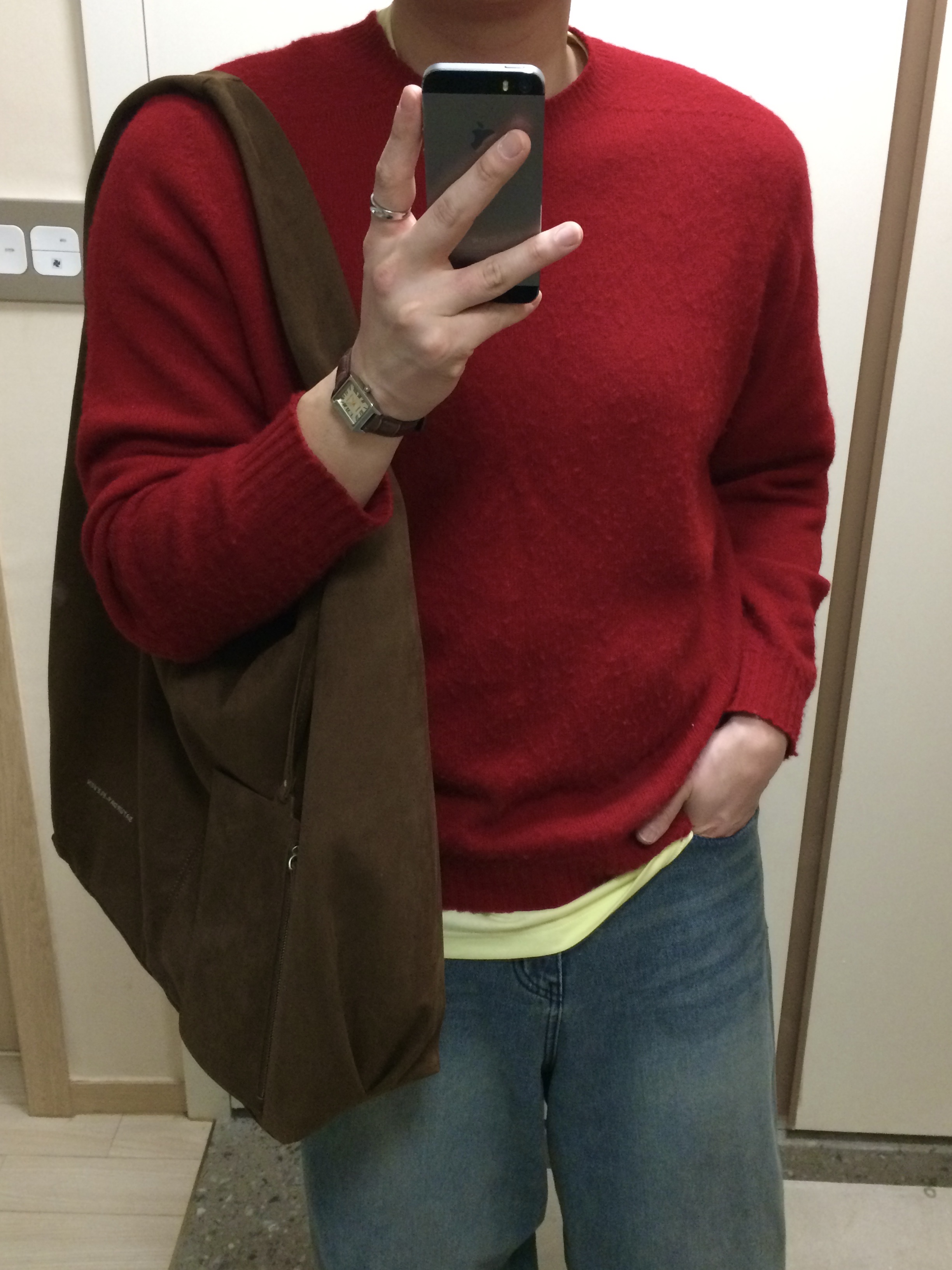 Hangle Basic horn-rimmed glasses Black, Casio LTP-V007L-9B 착용 스타일 - 5