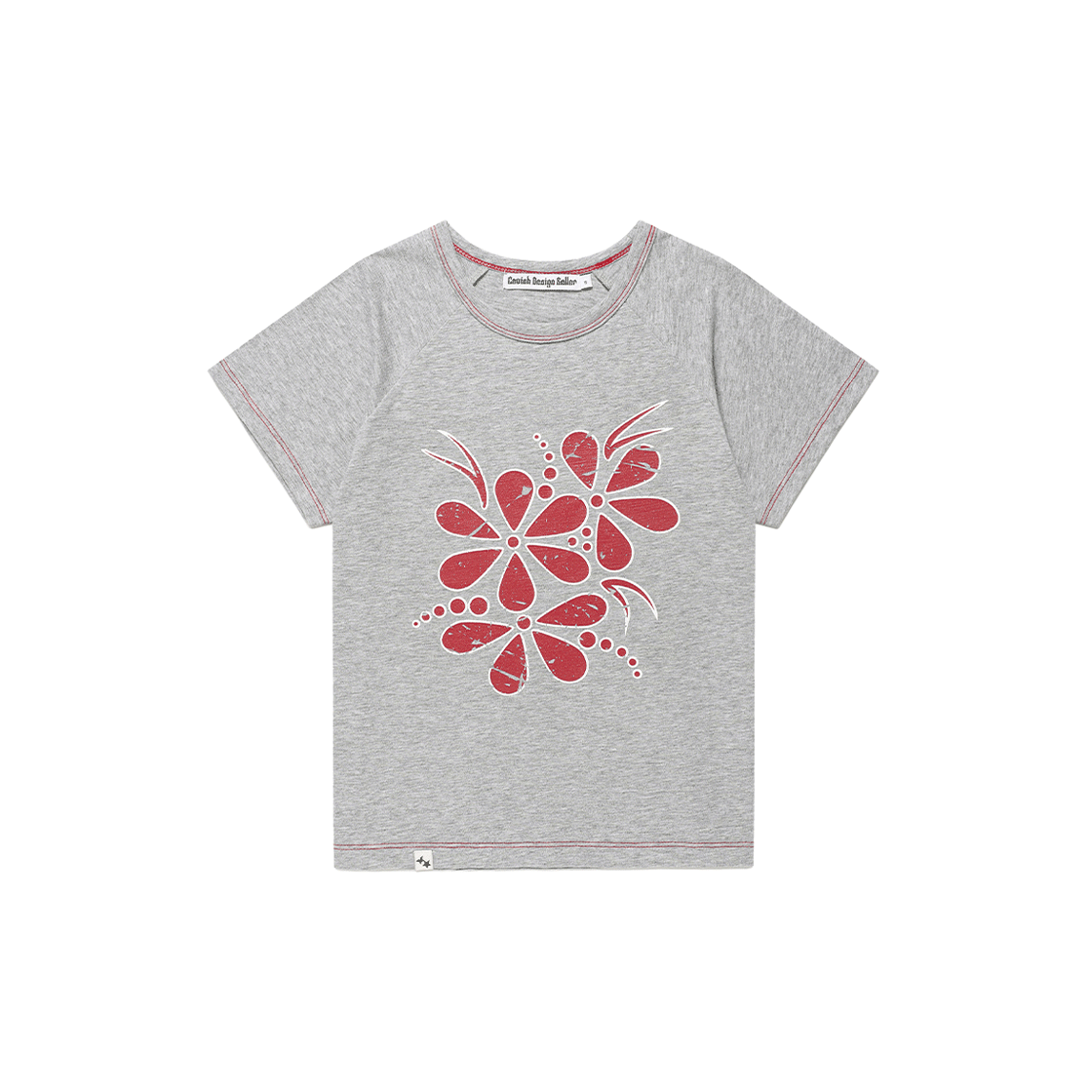 카비시 빈티지 플라워 래글런 숏슬리브 티 그레이(CAVISH Vintage Flower Raglan SS Tee Grey)