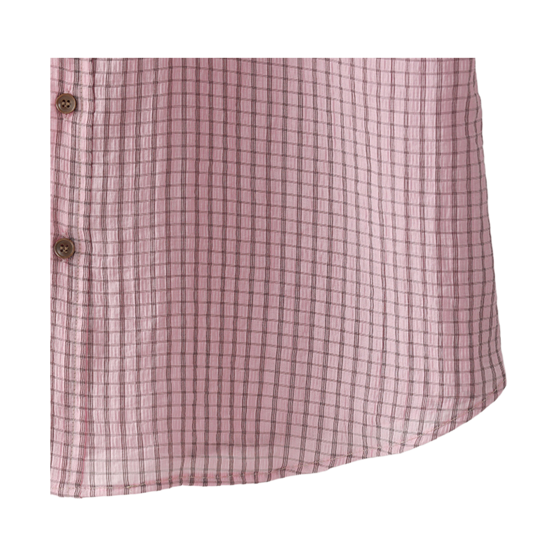 블루 선플라워 크링클 체크 반팔 셔츠 핑크(Blue Sunflower Crinkle Check Short Sleeve Shirt Pink) - 5
