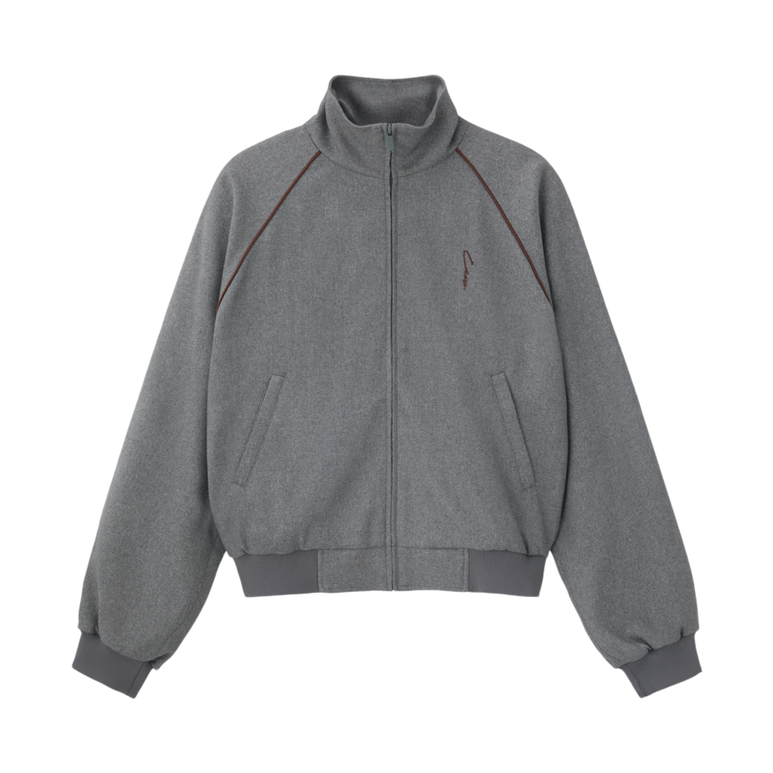 LL25WWJP001GR LLEGE Embroidery Logo Track Jumper Grey