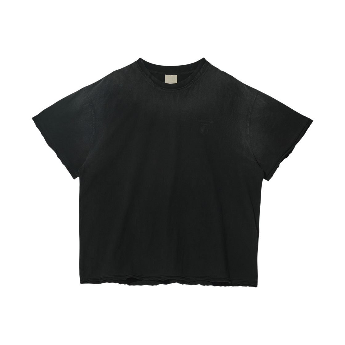 언더마이카 무.113 콤비 로우 엣지 워시드 티셔츠 블랙(Undermycar Mu.113 Combi Raw Edge Washed T-Shirts Black) - 1