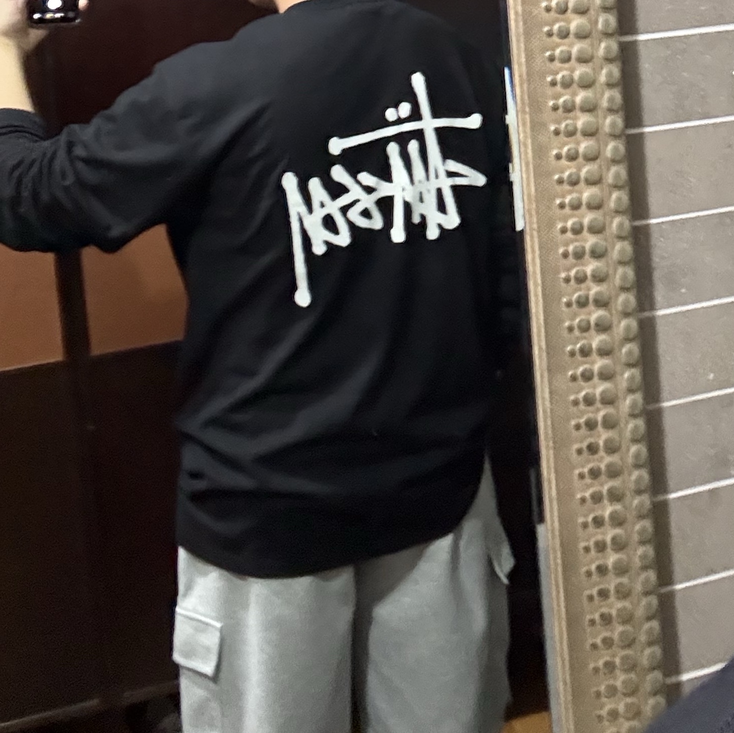 Stussy Basic Stussy LS T-Shirt Black 착용 스타일
