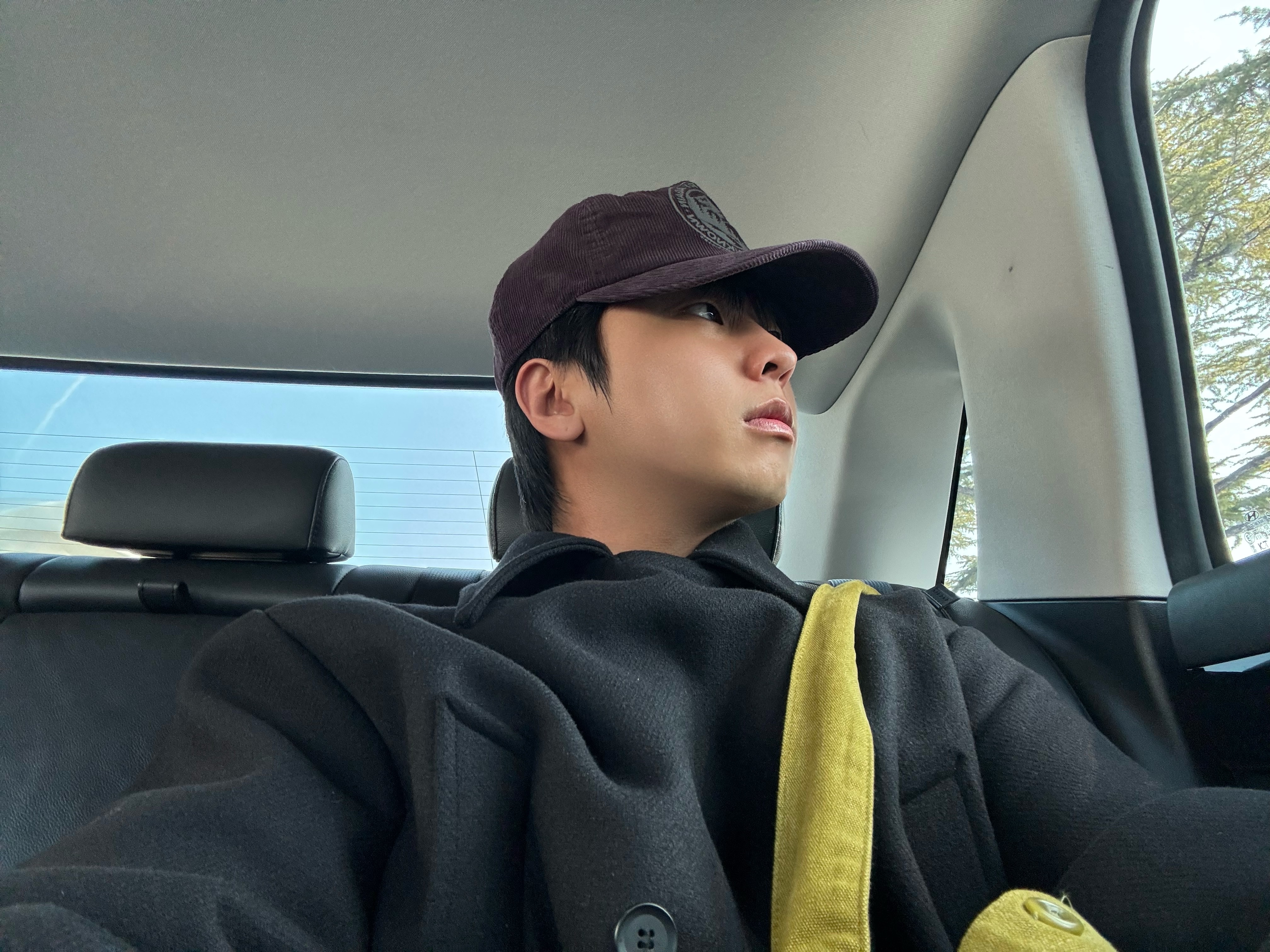 Collect Pieces Tata Corduroy Cap Purple, Collect Pieces Everywhere Zip-Up Hoodie Melange Grey 착용 스타일 - 1