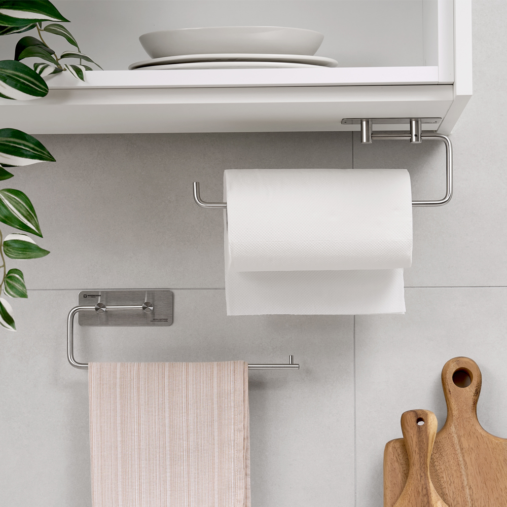 바겐슈타이거 스텐 무타공 키친타올랙 28cm 비닐백 수세미 행주(WAGENSTEIGER Stainless Drill-Free Kitchen Towel Rack 28cm) - 4