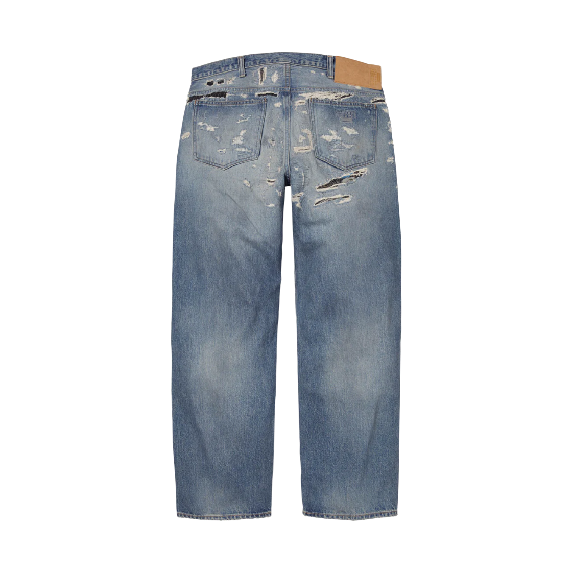 슈프림 x MM6 메종 마르지엘라 디스트레스드 루즈 핏 셀비지 진 워시드 인디고 - 26SS(Supreme x MM6 Maison Margiela Distressed Loose Fit Selvedge Jean Washed Indigo - 26SS) - 2