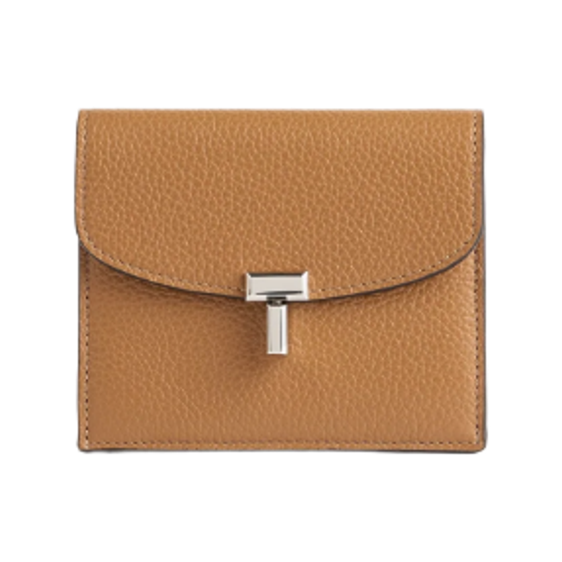 토템 티락 그레인드 레더 카드 홀더 탄(Toteme T-Lock Grained Leather Card Holder Tan)