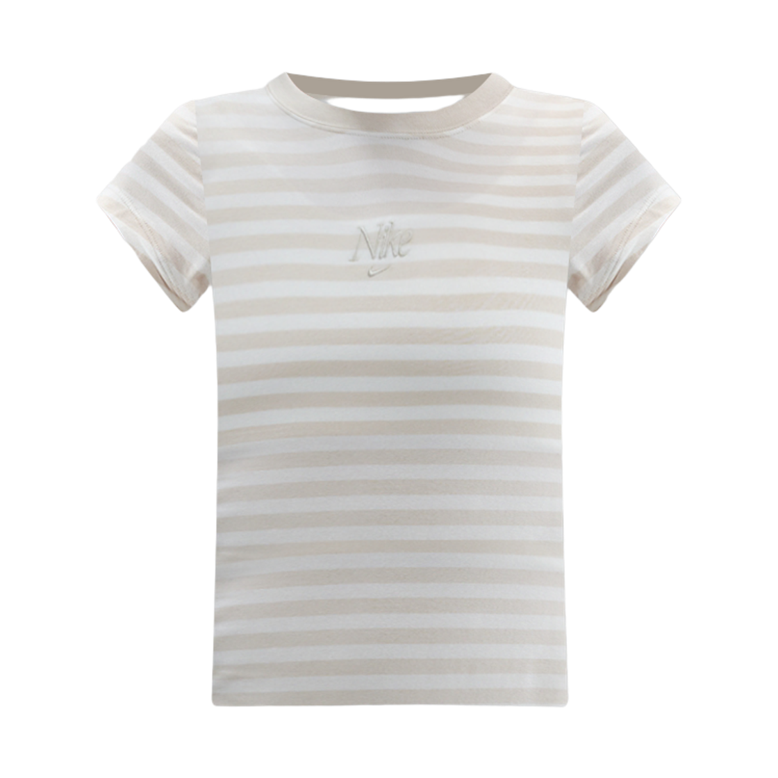 IH8475-104 (W) Nike NSW Tight Striped T-Shirt Light Orewood Brown Sail - Asia