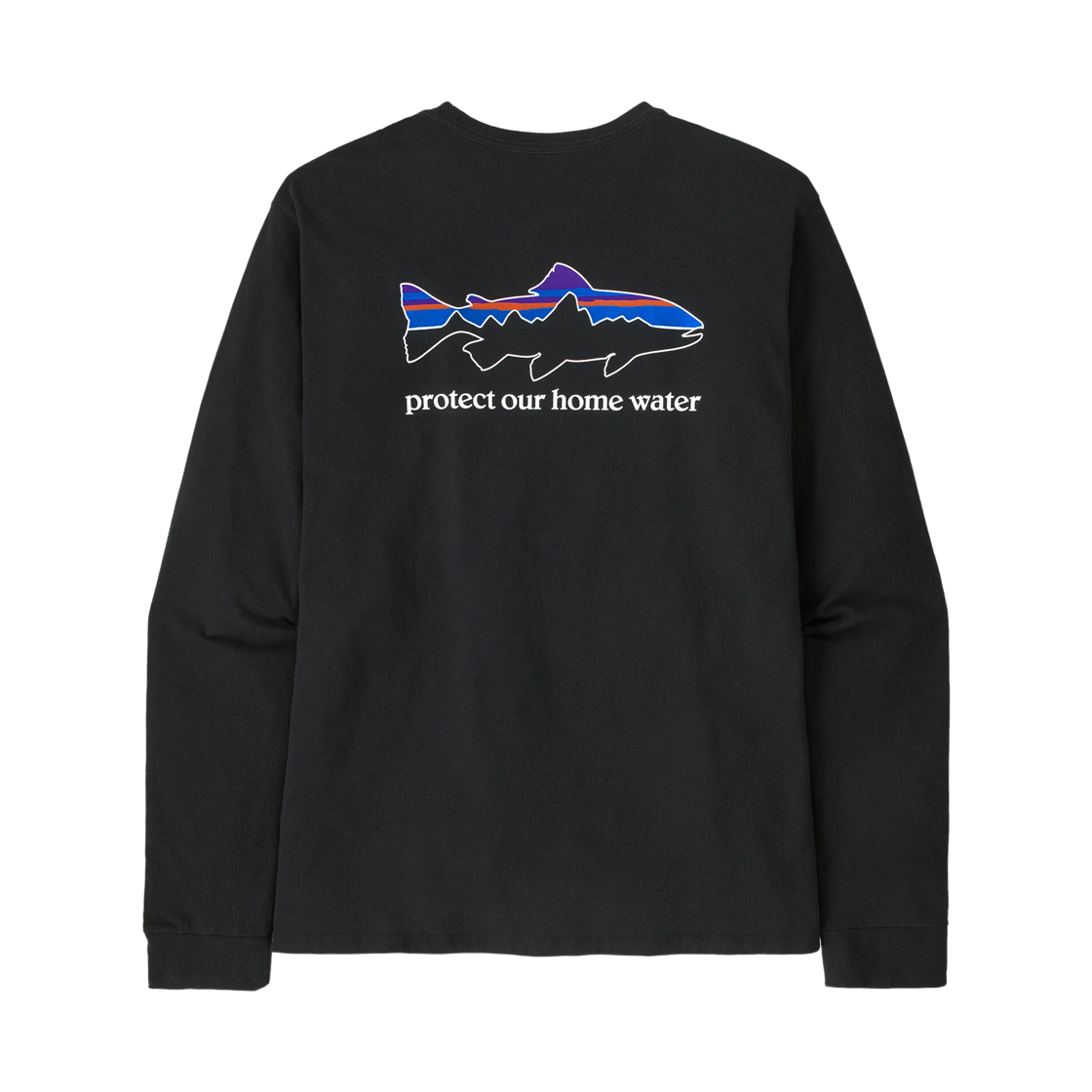 37574 Patagonia Long-Sleeved Home Water Trout Responsibili T-Shirt Black