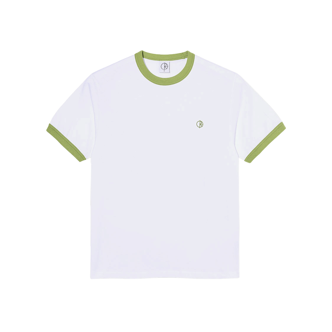 폴라스케이트 링거 티셔츠 화이트 페리도트(Polar Skate Co. Ringer Tee White Peridot)