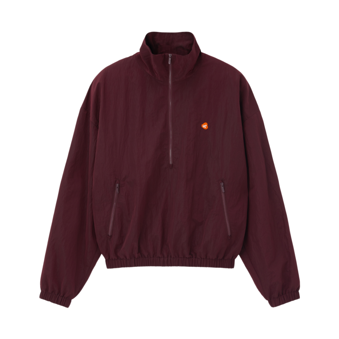 리지 주방월 로고 나일론 하프 집업 버건디(LLEGE Jubangwol Logo Nylon Half Zip Up Burgundy) - 1
