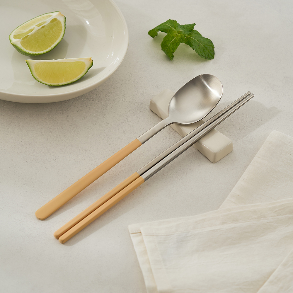 바겐슈타이거 스텐 304 데일로어 커트러리 샌드 오크 수저 세트(WAGENSTEIGER Stainless Steel 304 Daylor Cutlery Spoon & Chopsticks Set (Sand Oak)) - 6