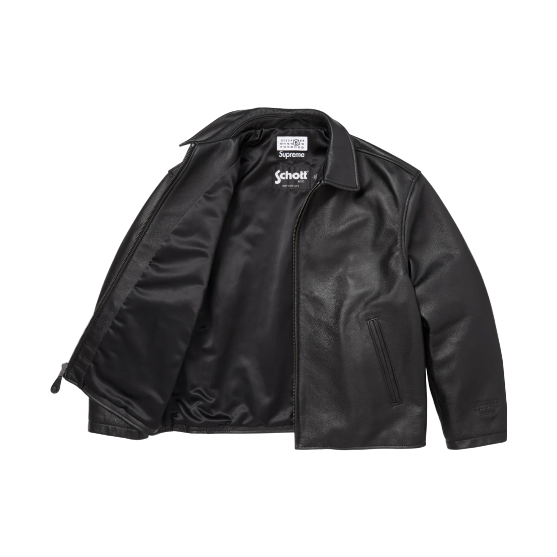 슈프림 x MM6 메종 마르지엘라 x 쇼트 이글 레더 자켓 블랙 - 26SS(Supreme x MM6 Maison Margiela x Schott Eagle Leather Jacket Black - 26SS) - 3