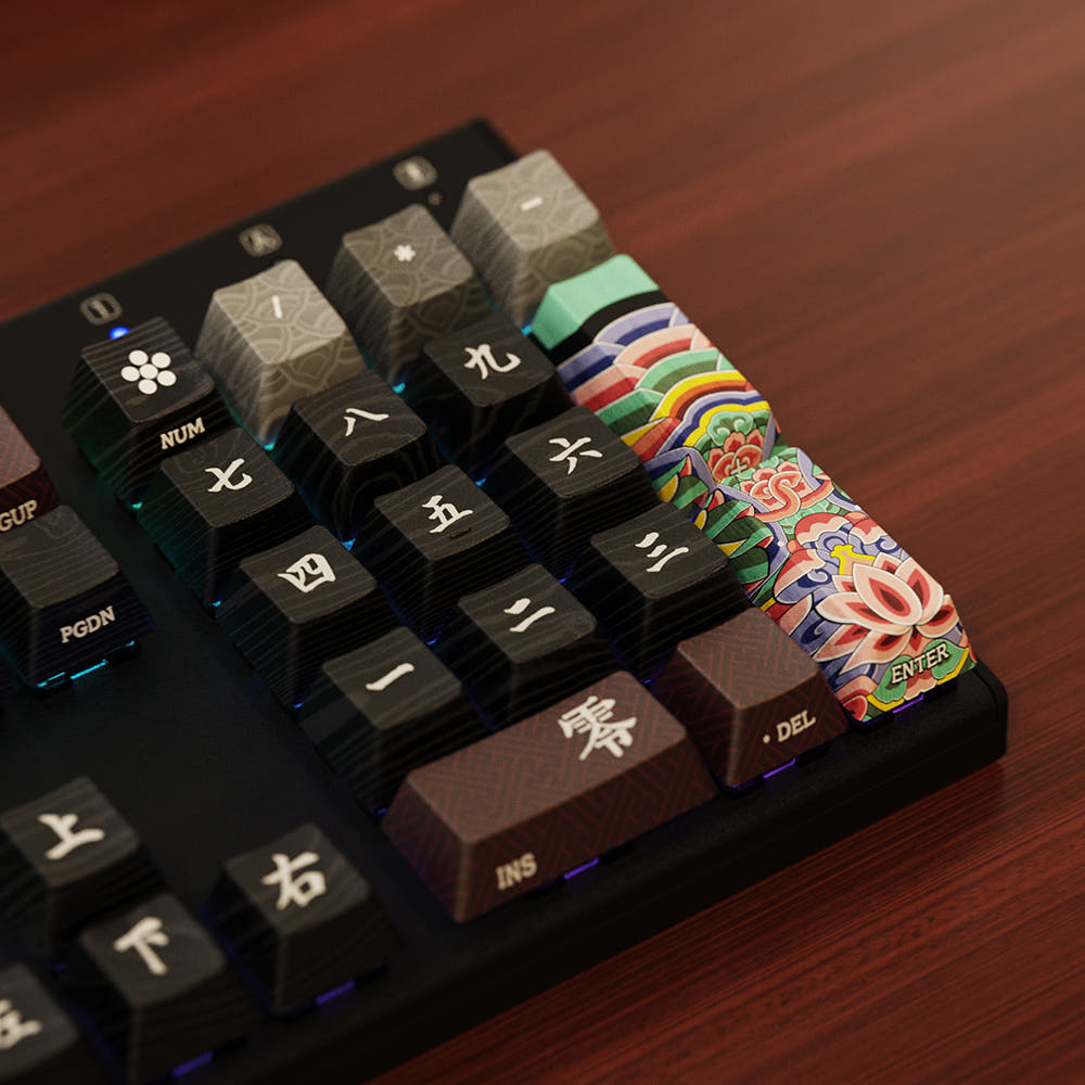 시이닷 블랙 단청 염료승화 한글 PBT 키캡(C.e.dot Black Dancheong Hangul PBT Keycaps) - 6