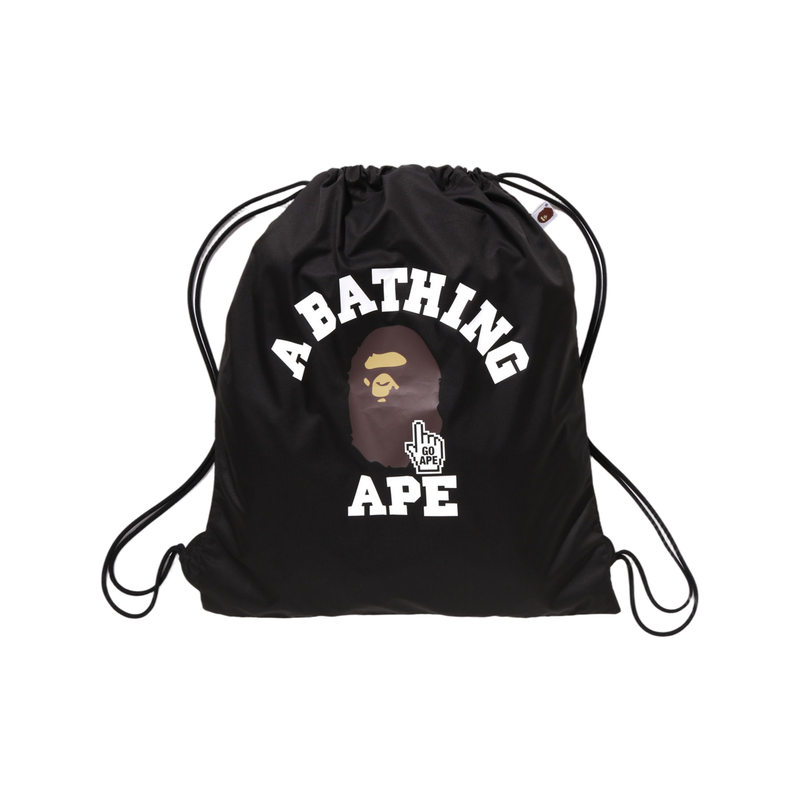 베이프 고 에이프 포인터 컬리지 냅색 블랙(BAPE Go Ape Pointer College Knapsack Black) - 1
