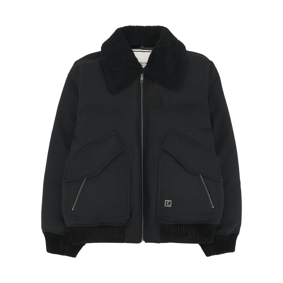 W253DN04935B Wooyoungmi Herringbone Goose Down Black - 25FW