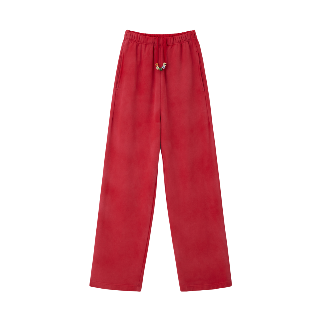 LL25WSPT002RD LLEGE Garment Dyed Cube Logo Sweatpants Red