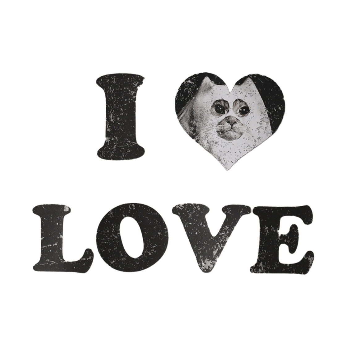 블루 선플라워 아이 러브 캣 크롭 티 멜란지 그레이(Blue Sunflower 'I Love Cat' Crop Tee Melange Grey) - 5