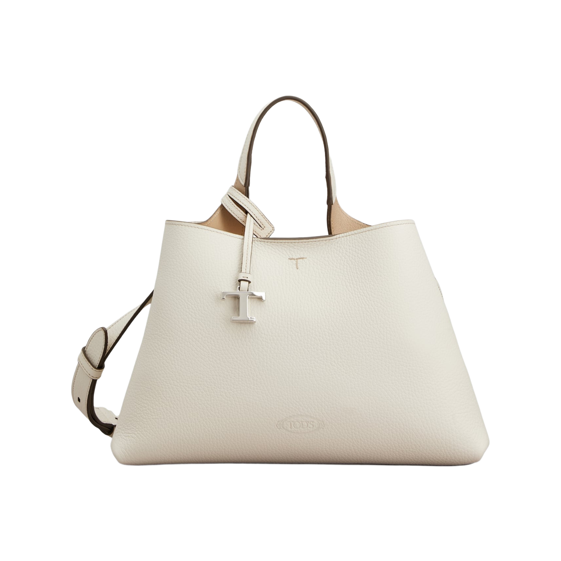 XBWAPAJ0200QRI1O92 Tod's Leather Small Tote Bag White Natural
