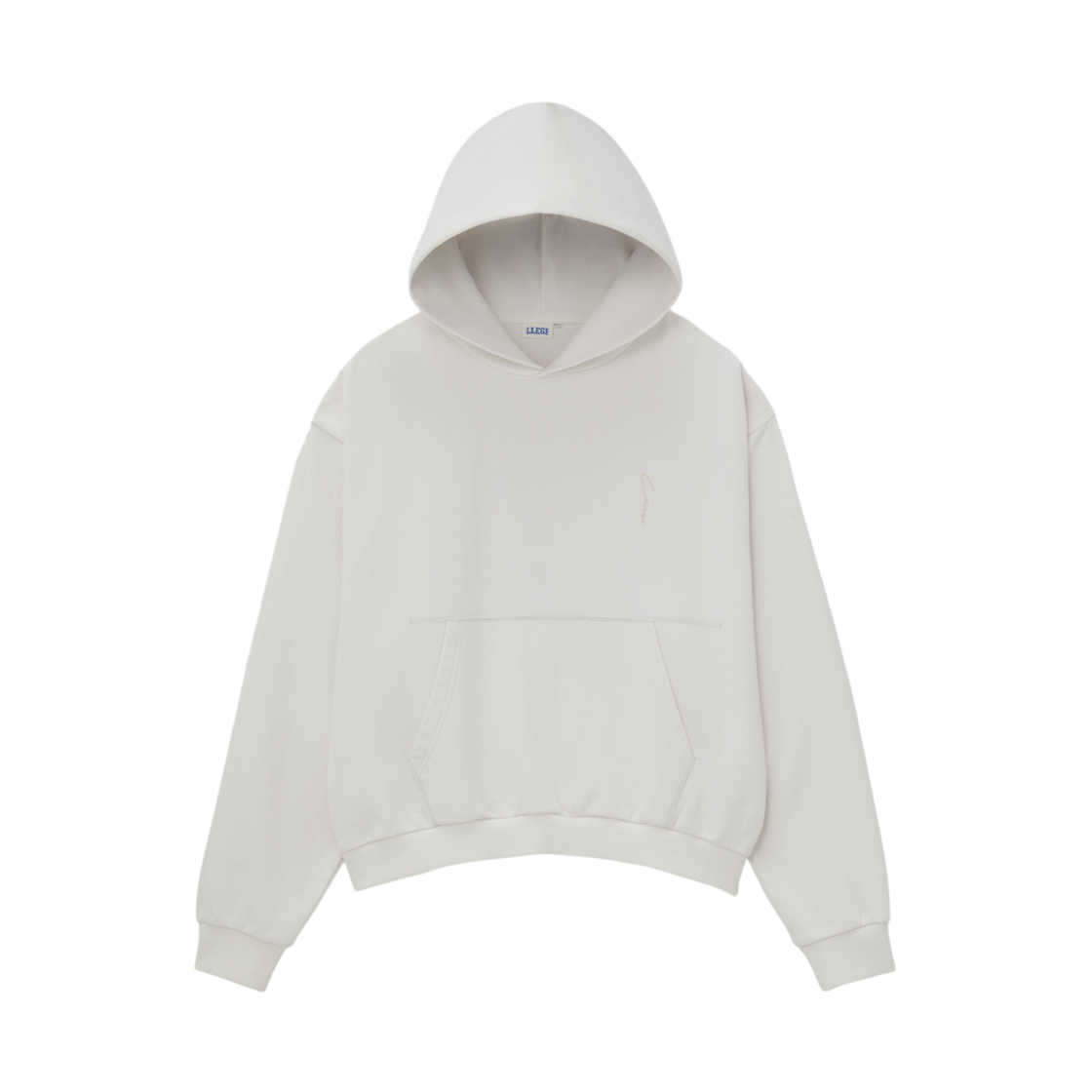 LL25WSHD002WH LLEGE Garment Dyed Hoodie Cement White