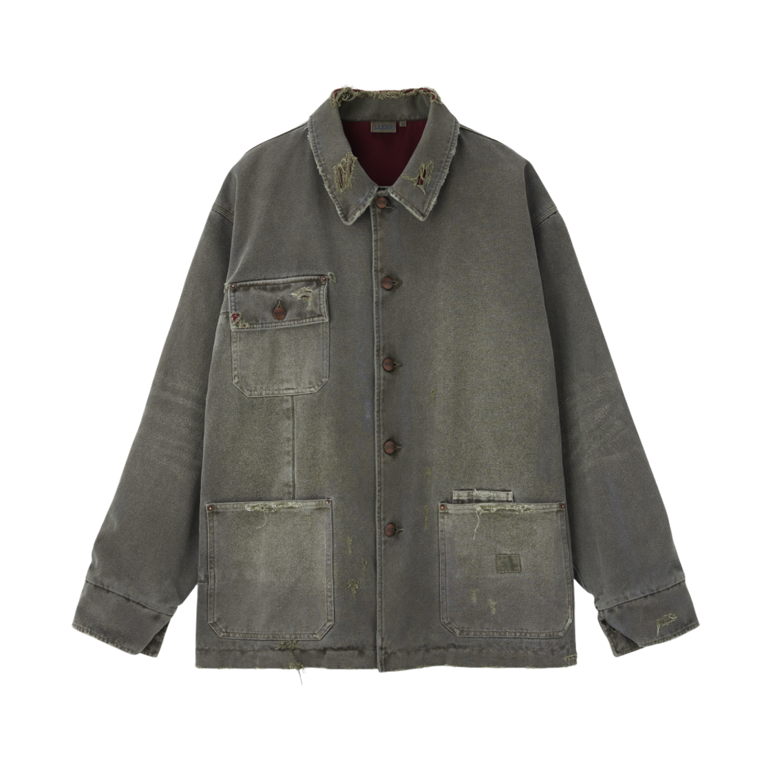 LL25WDJK001GR LLEGE Damaged Work Jacket Grey
