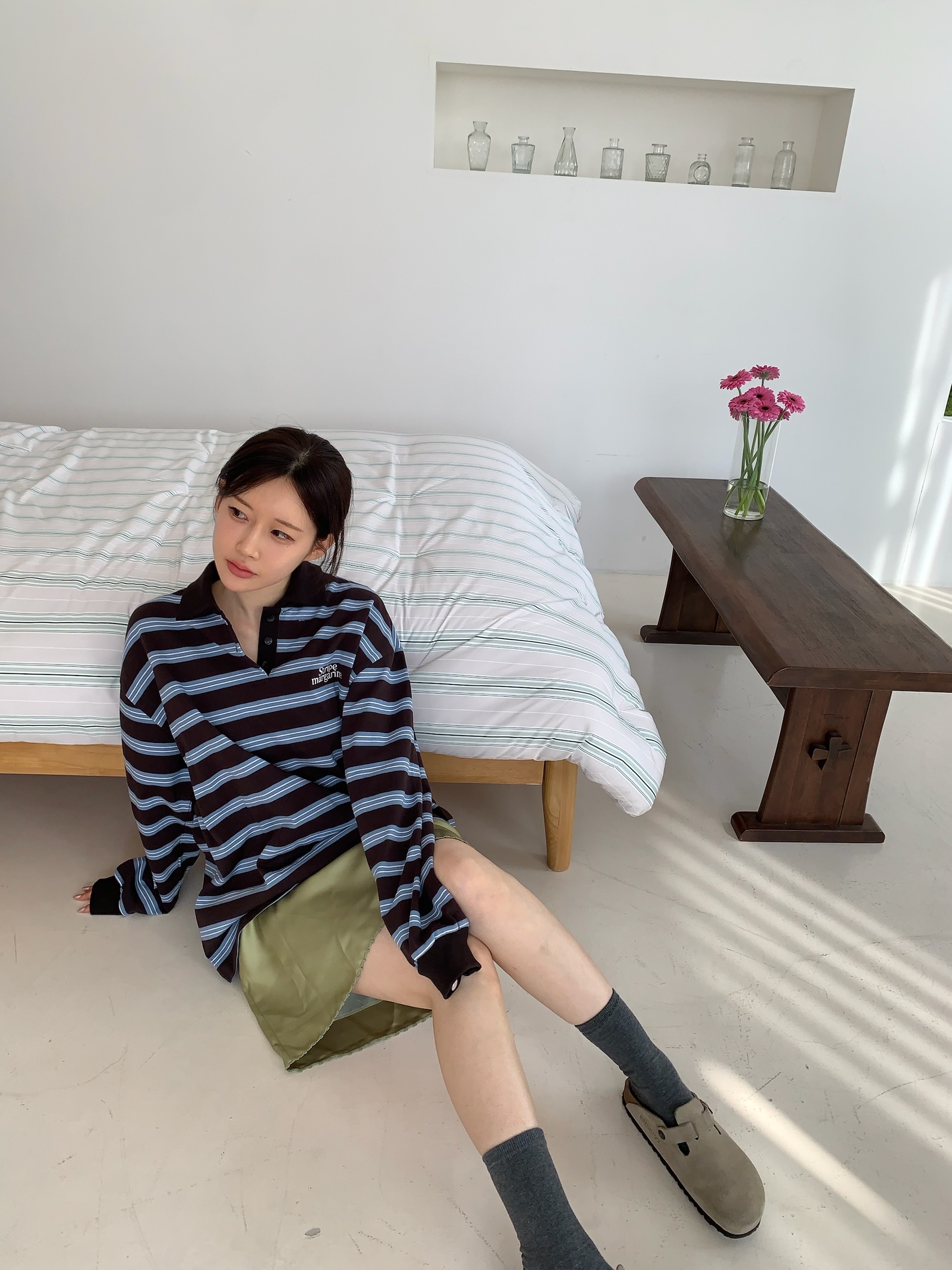 Birkenstock Boston Soft Footbed Taupe - Regular 착용 스타일