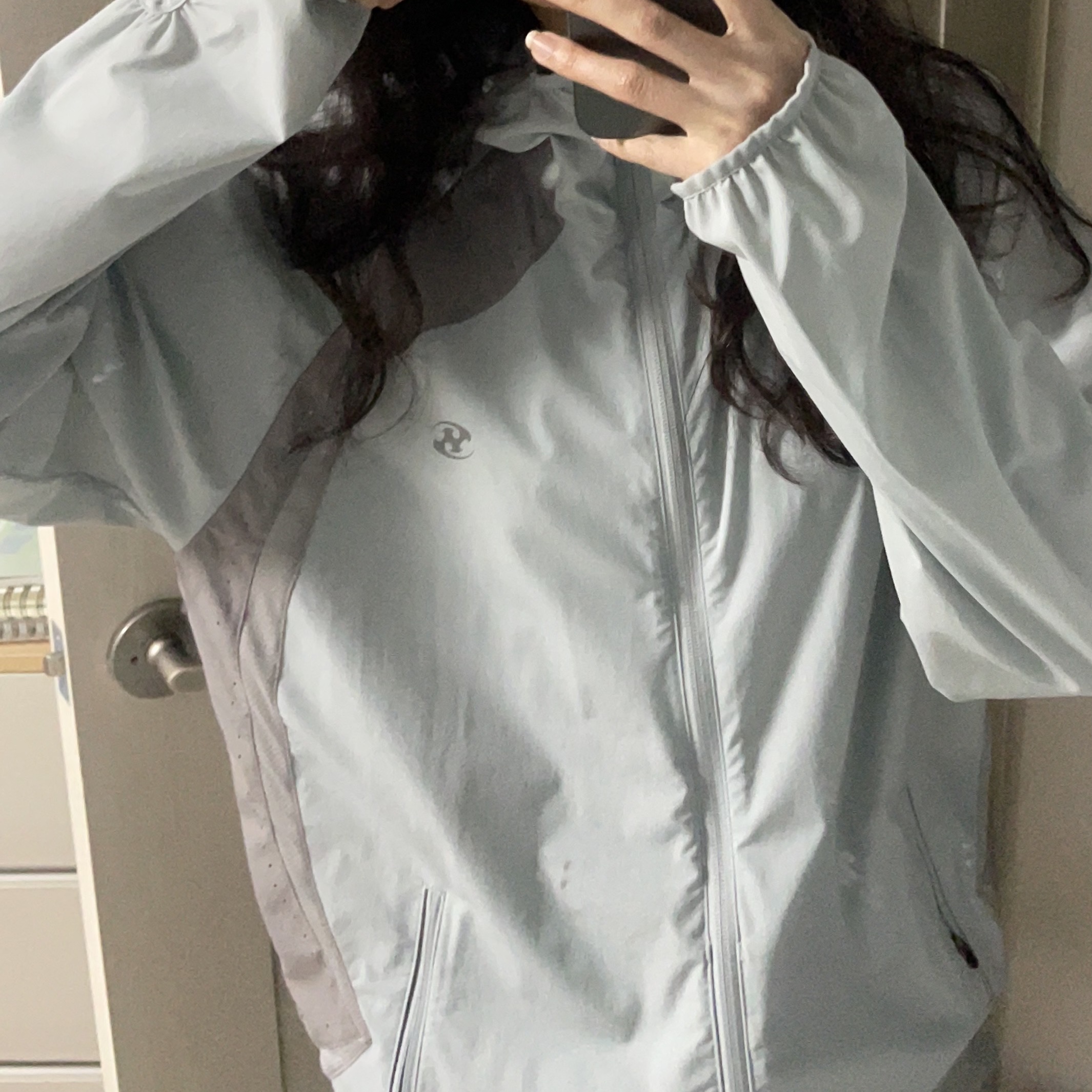 Sansan Gear Running Jacket Sky Blue - 23SS 착용 스타일